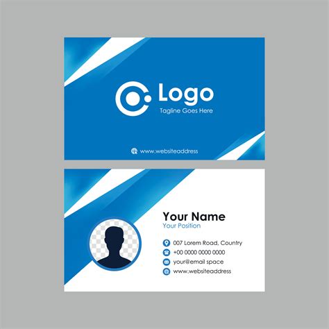 business card with blue geometric mesh gradient background 28342302 ...