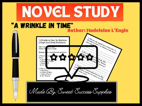 A Wrinkle In Time By Madeleine L Engle Novel Study Worksheets