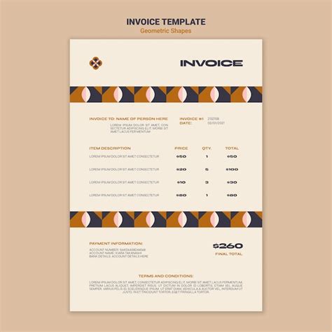 Free Psd Geometric Shapes Invoice Template