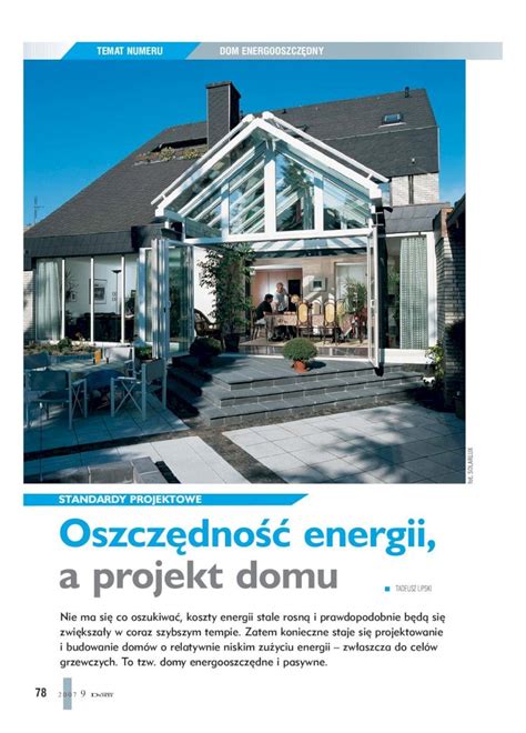 PDF TEMAT NUMERU DOM ENERGOOSZCZDNYa projekt domu Nie ma siÚ co