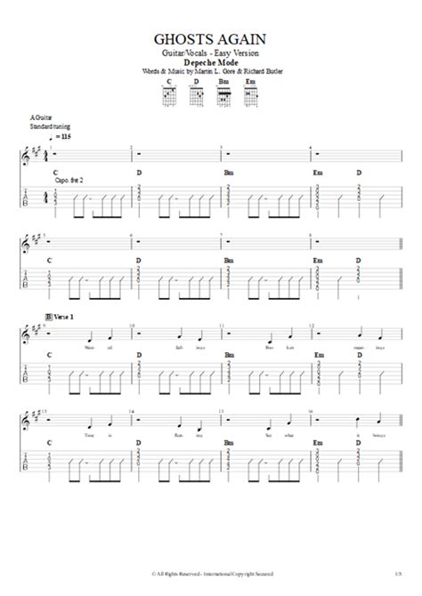 Ghosts Again Easy Version Tab By Depeche Mode Guitar Pro Guitar