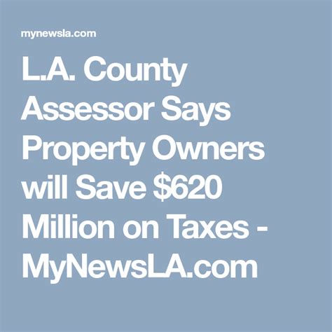 Property Tax Bill Los Angeles County