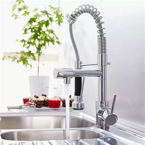 Modern Mono Pull Out Twin Kitchen Mixer Tap Dual Spout Spray Single