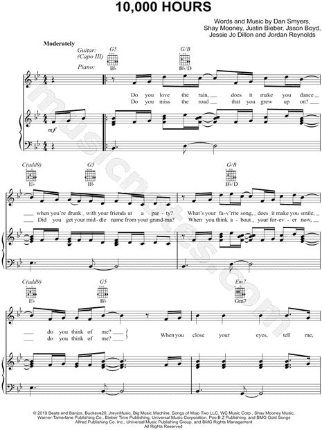 Dan Shay Justin Bieber Hours Sheet Music In Bb Major