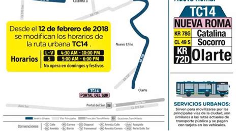 La Ruta TC14 Urbana Cambia De Horario Mirutafacil