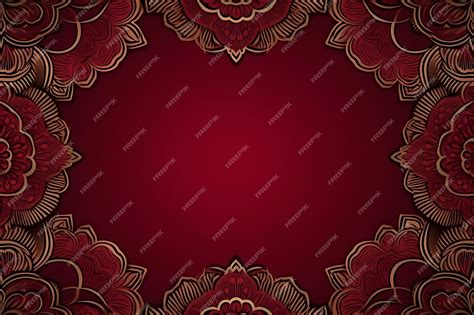 Premium Photo Mandala Background With Golden Border Wedding