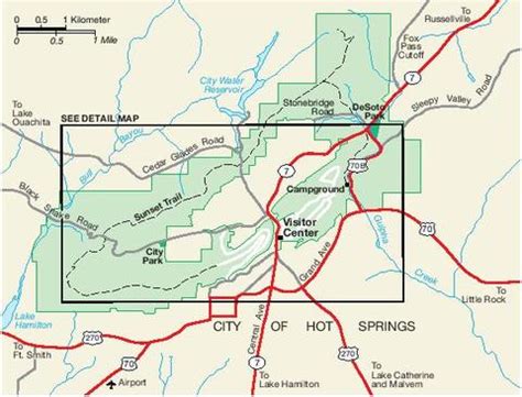 Hot Springs National Park Area Map, Arkansas | Gifex