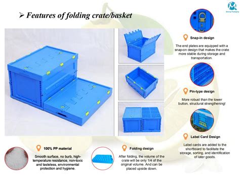 Plastic Crates Folding Stackable Turnover Box With Lid Plastic