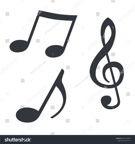 Music Notes Vector Black Silhouette Icon Stock Vector (Royalty Free) 1663172647 | Shutterstock