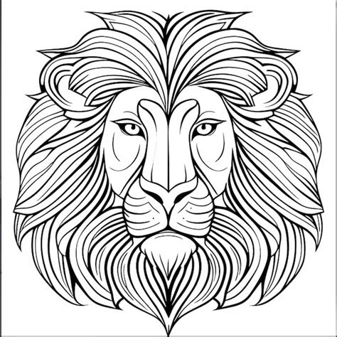 Page De Coloriage Pour Adultes Mandald Lion Image Fond Blanc Ligne