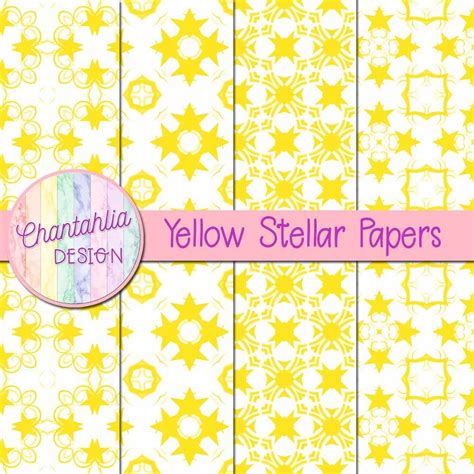 Free Digital Papers Featuring Yellow Stellar Designs