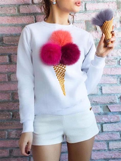 Ice Cream Pom Poms Sweatshirt