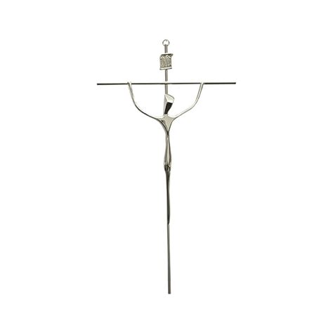 Crucifixo Estilizado Para Parede Grande 38 Cm Cor Prata R78