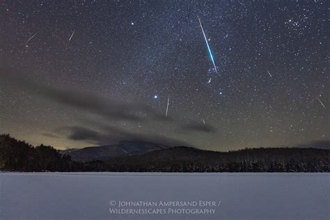 Geminid Meteor Shower And Blue Green Burning Fireball Over Algonquin