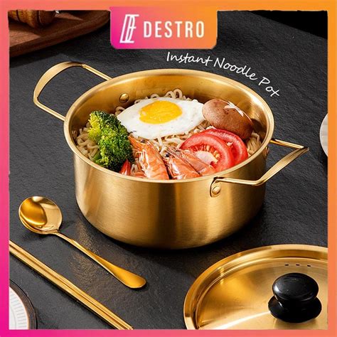 Destro Korean Ramen Noodles Pot With Lid Stainless Steel Soup Pot