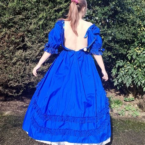 Vintage blue evening dress Adorable genuine 1980s... - Depop