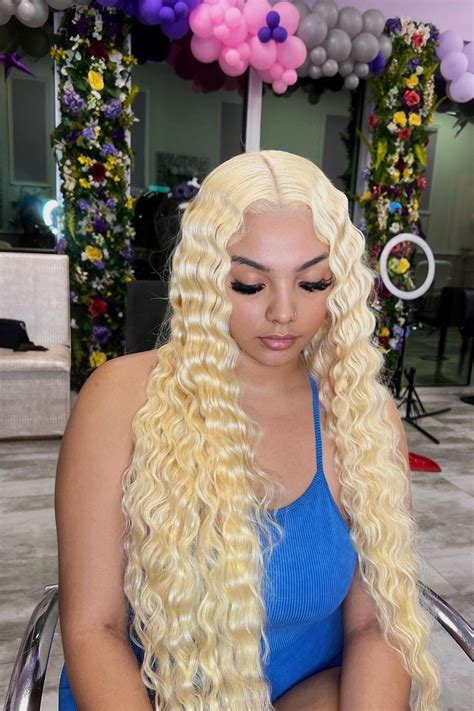 613 Blonde Deep Wave Wig Transparent 13x6 Full Frontal Lace Wig 100