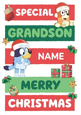 Special Grandson Bluey Christmas Card | Funky Pigeon