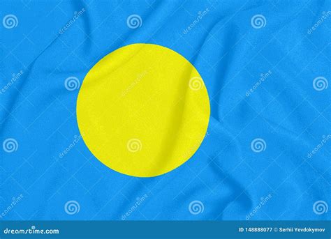 Bandera De Palau En Tela Texturizada S Mbolo Patri Tico Imagen De