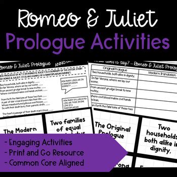 Romeo And Juliet Prologue Activities By Rock Your Classroom Tpt