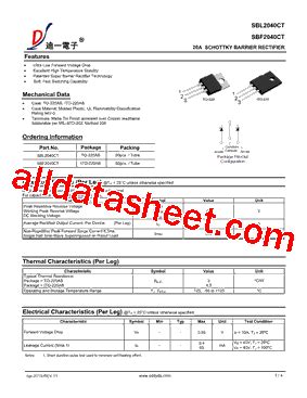 SBL2040CT Datasheet PDF DIYI Electronic Technology Co Ltd