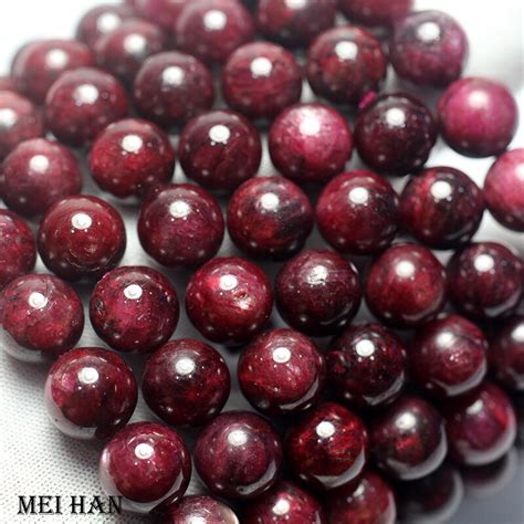 Meihan Wholesale Natural AAA Ruby Smooth Round Stone Loose Beads Stone