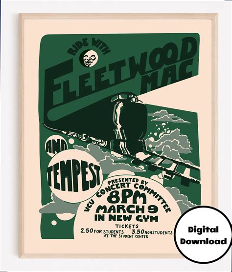 Fleetwood Mac Vintage Concert Poster for Fleetwood Mac Lover - Etsy