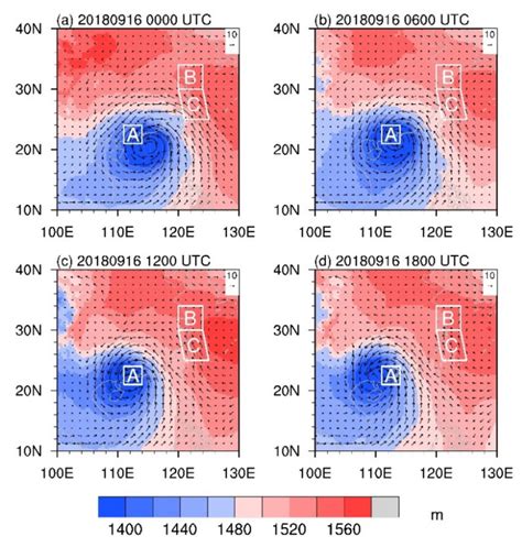 The 850 Hpa Geopotential Height And Wind From 0 To 18 Utc On 16