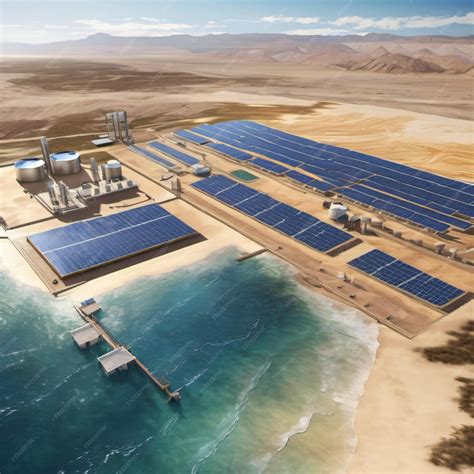 Premium Photo | A solarpowered desalination plant in a coastal desert
