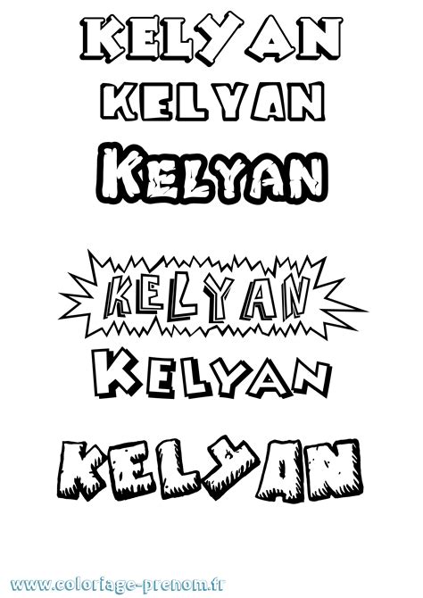 Coloriage du prénom Kelyan à Imprimer ou Télécharger facilement