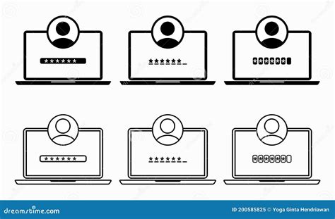 Ensemble De Sécurité D accès Du Mot De Passe De Compte Sur L icône Pour