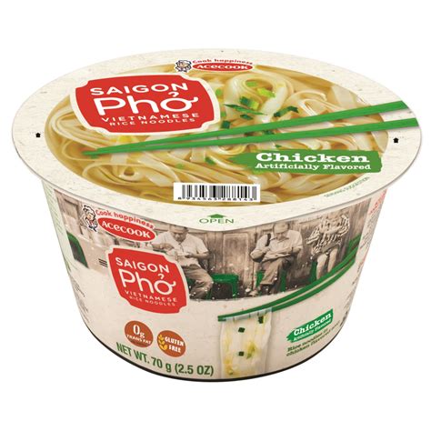 SAIGON PHO Instant Rice Noodles In Bowl Chicken Flavor Acecook