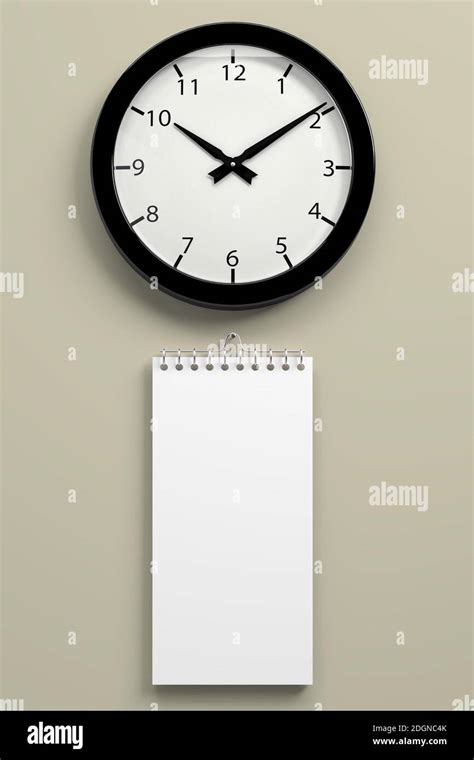 Calendar with Clock Stock Photo - Alamy