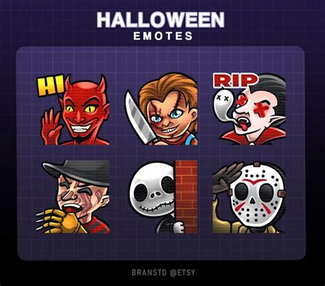 6x Halloween Twitch Emotes Horror Twitch Emotes - Etsy | Twitch, Horror, Halloween