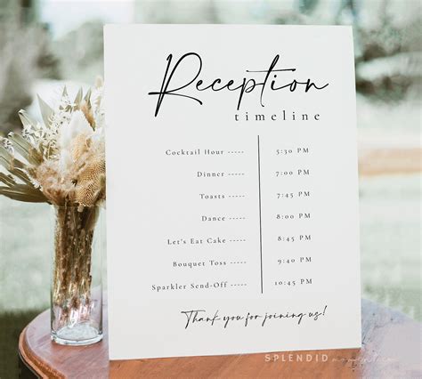 Wedding Timeline Sign Template Reception Timeline Sign and | Etsy