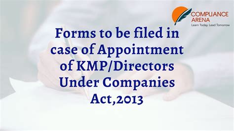 Forms To Be Filed In Case Of Appointment Of Kmp Directors Under