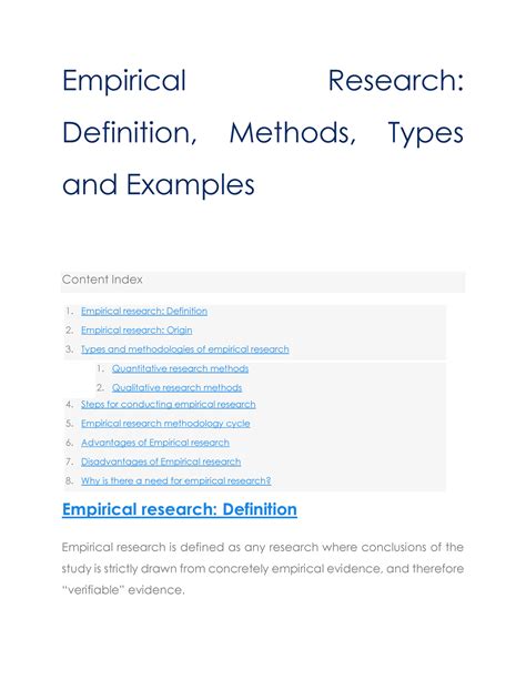 Emperical Research Definitions Methods Types And Examples