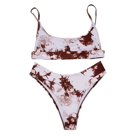 Oavqhlg B Bikini Sets For Women Swimsuit Women Sexy Tie Dye Pattern Top