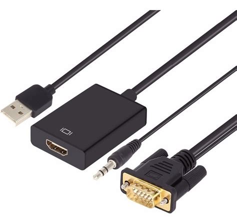 Cable Convertidor Video Vga A Hdmi Audio Full Hd P En