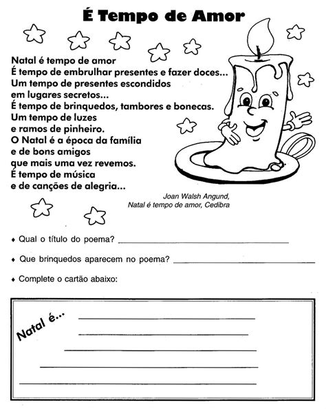 Texto De Natal 1 Ano - Texto De Natal Com Interpretação 1 Ano Fundamental - FDPLEARN