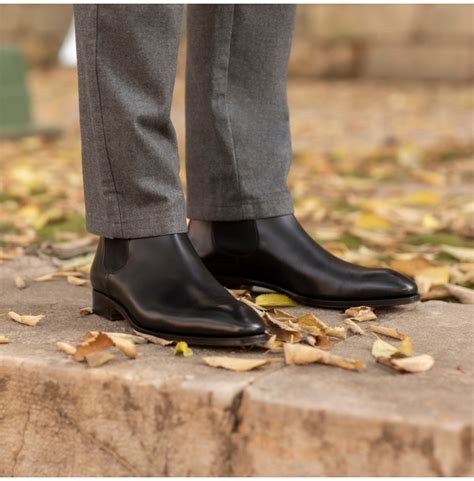 Handmade Men Black Leather Chelsea Boots Ankle Boots Rebelsmarket