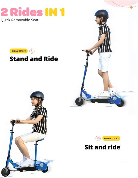 Maxtra Electric Scooter With Seat For Kids Ages 6 12 60 Mins Long