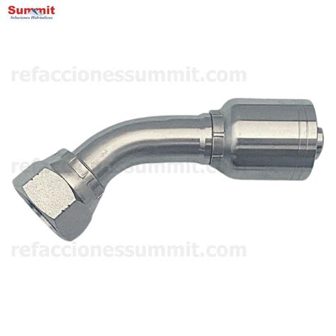 Conector Codo 45º Rosca ORFS Cara Plana Seal Lok Hembra 5 8 Manguera