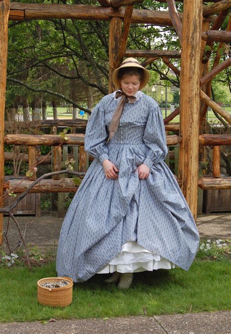 Civil War Series • Blue Floral Day Dress Civil War Fashion 1860s Day