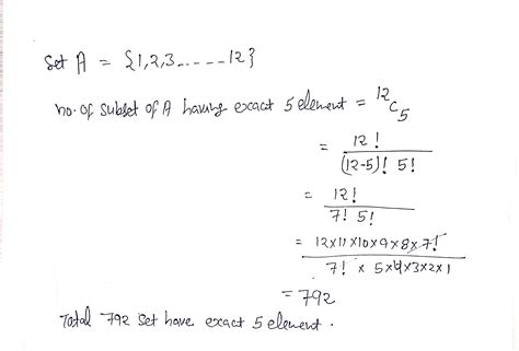 [solved] Consider The Set A {1 2 N} Where N 12 How Many Subsets