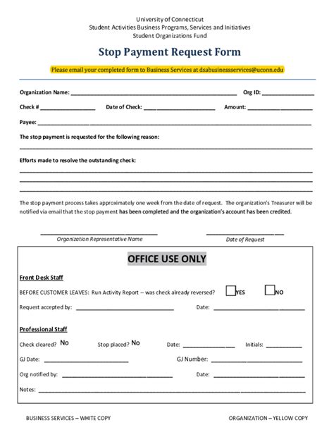 Fillable Online Fillable Stop Payment Request Form Pdf Fax Email Print