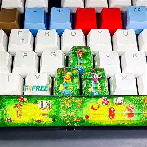 Winnie The Pooh Keycap Full Set Pooh Keycap Pooh Spacebar Sa Profile