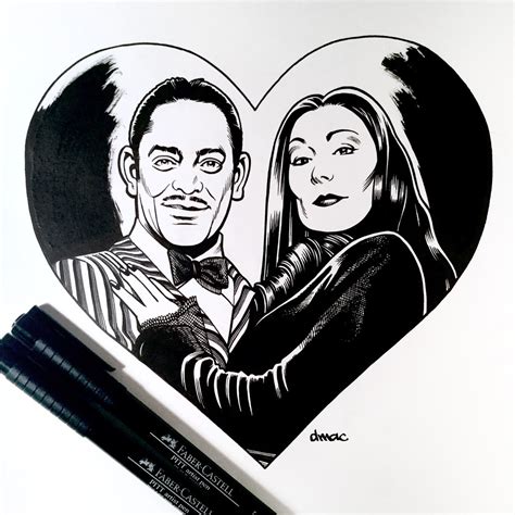 DMAC's Art Blog, Inktober Day 29: Gomez & Morticia Addams