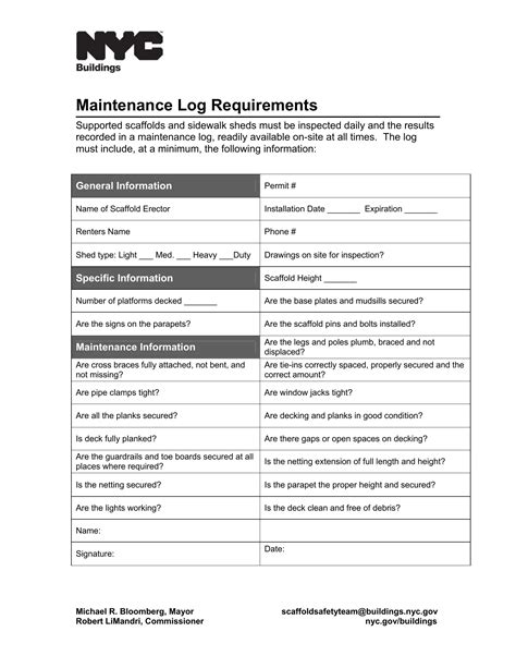 Maintenance Log Requirements PDF Form - FormsPal