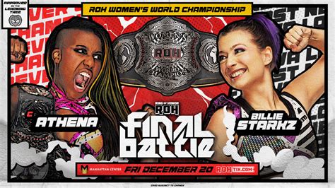 Athena Confirms Roh Womens World Title Match Will Main Event Roh Final